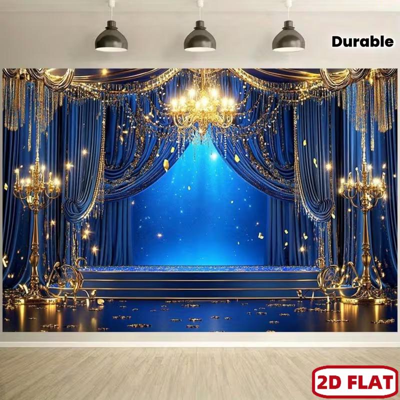 2D Blue Gold Curtain Backdrop with Chandelier for Photography 47.2x31.5inch/120*80cm
2D Blue Gold Curtain Backdrop with Chandelier for Photography 47.2x31.5inch/120*80cm