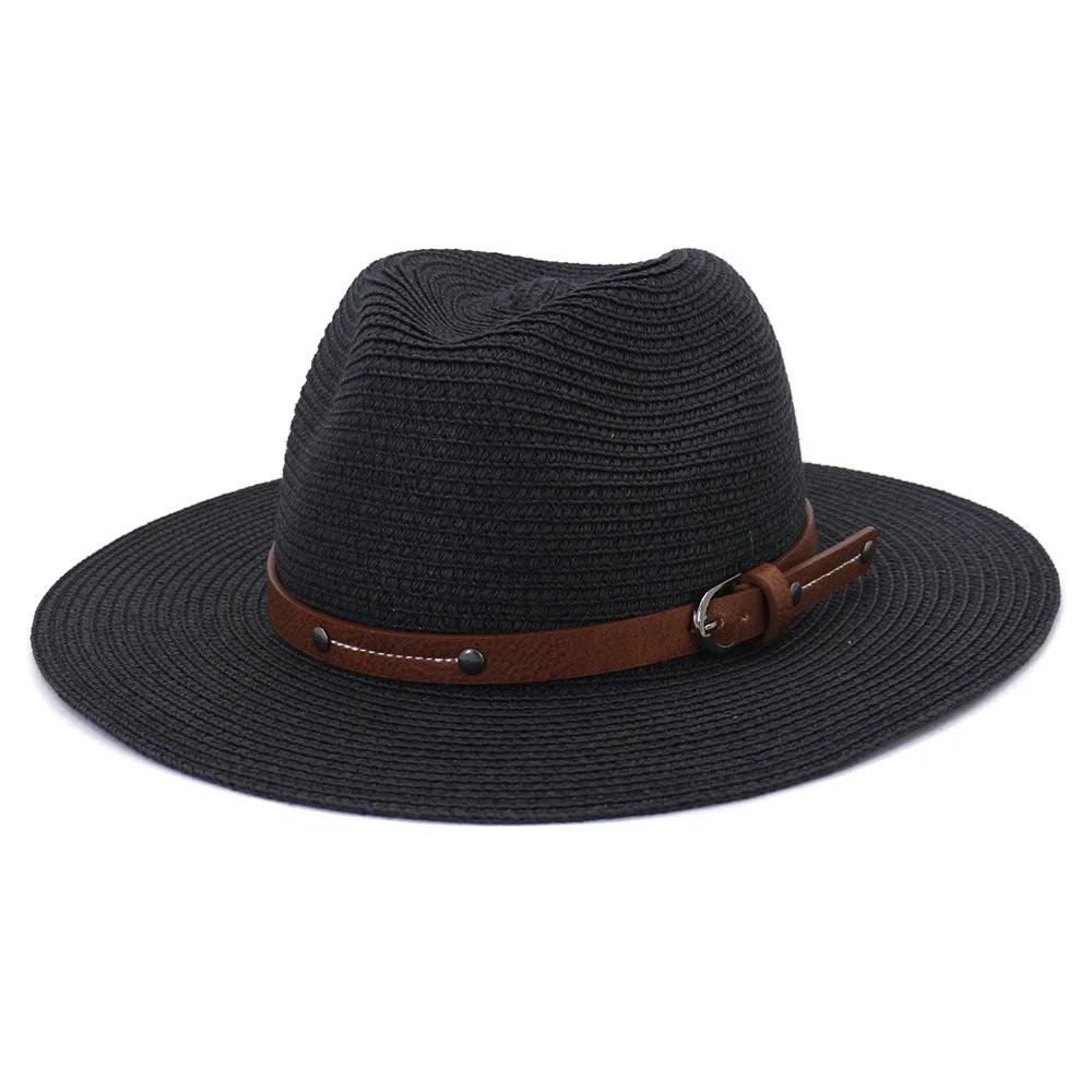 Navy Panama Hat Straw Summer Hats for Women Men Fedora Wide Brim Belt Decorate Male Female Jazz Sombrero Cap Black Pink New one size 56-58cm чорний
Navy Panama Hat Straw Summer Hats for Women Men Fedora Wide Brim Belt Decorate Male Female Jazz Sombrero Cap Black Pink New one size 56-58cm чорний