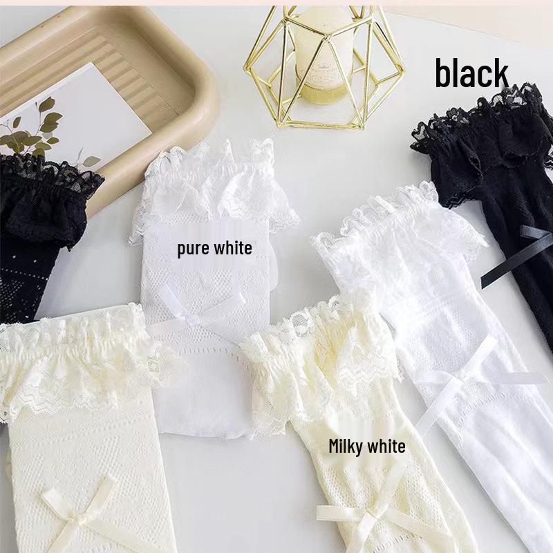 Женские носки до середины икры с кружевной отделкой и бантом в стиле Лолита белый
Женские носки до середины икры с кружевной отделкой и бантом в стиле Лолита белый