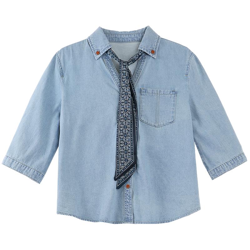 Betu Women s V-Neck Denim Top with Scarf L
Betu Women s V-Neck Denim Top with Scarf L