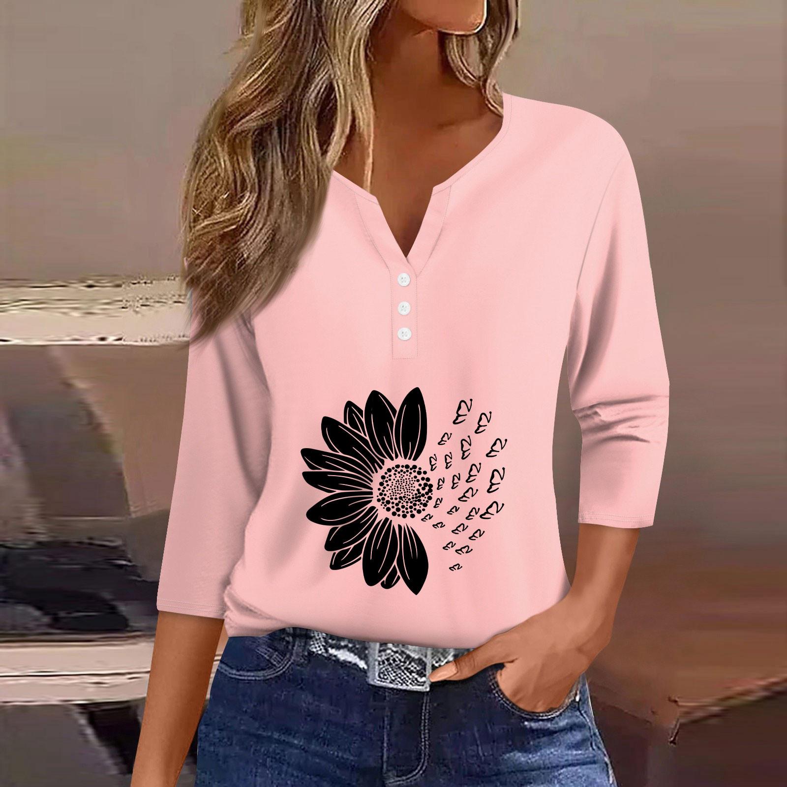 Женская модная повседневная футболка с v-образным вырезом и семью рукавами с принтом, топ L розовый
Женская модная повседневная футболка с v-образным вырезом и семью рукавами с принтом, топ L розовый