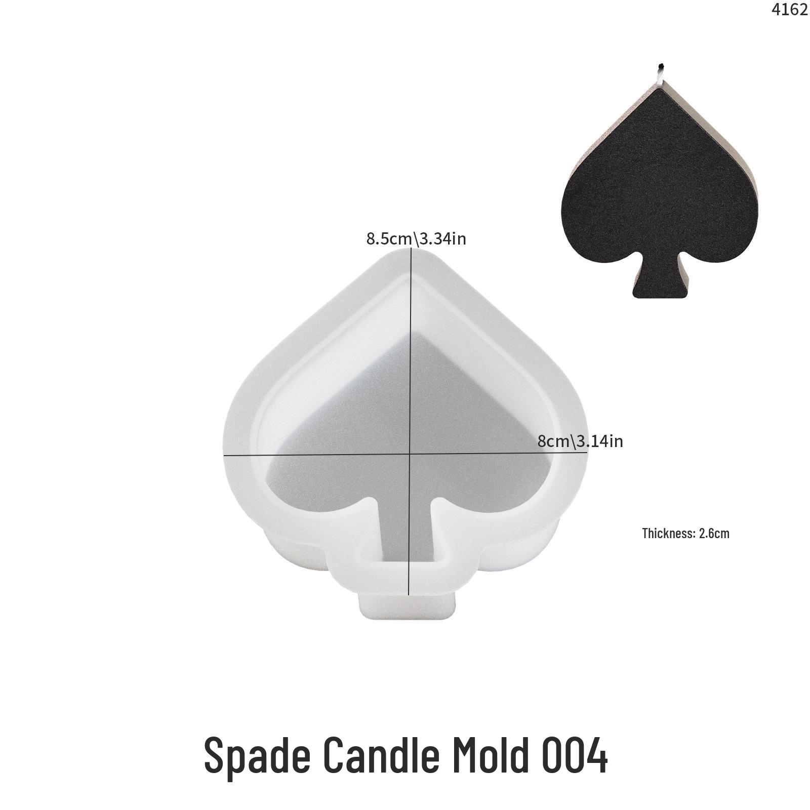 DIY Silicone Mold for Resin and Plaster: Red Heart, Square Heart, Plum Blossom, and Poker Candle Ornament Decorations.
DIY Silicone Mold for Resin and Plaster: Red Heart, Square Heart, Plum Blossom, and Poker Candle Ornament Decorations.