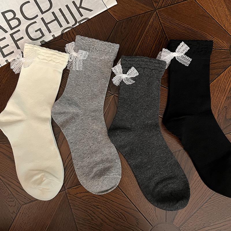 Korean Lace Bow Mid-Calf Cotton Socks - Black, White, Gray: Trendy Women s Accessories One Size чёрный
Korean Lace Bow Mid-Calf Cotton Socks - Black, White, Gray: Trendy Women s Accessories One Size чёрный