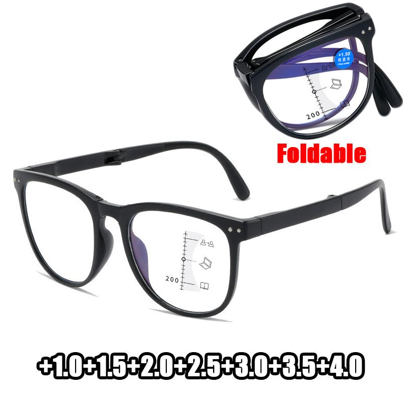 Folding Progressive Multifocal Reading Glasses for Men Women Blue Light Blocking Multi-focus Presbyopia Eyewear Diopter To +4.0
Folding Progressive Multifocal Reading Glasses for Men Women Blue Light Blocking Multi-focus Presbyopia Eyewear Diopter To +4.0