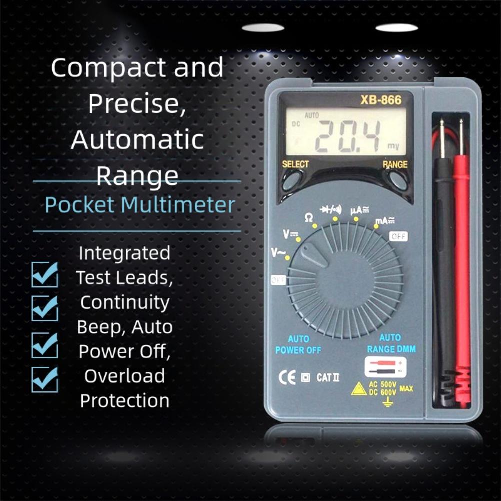 XB866 Digital Multimeter Mini Auto-ranging LCD Voltage/Amperemeter AC/DC Portable Tester 1999 Counts China Mainland
XB866 Digital Multimeter Mini Auto-ranging LCD Voltage/Amperemeter AC/DC Portable Tester 1999 Counts China Mainland