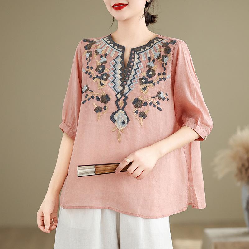 Летняя тонкая художественная ретро свободная повседневная этническая вышивка пуловер топ футболка для женщин 2XL розовый
Летняя тонкая художественная ретро свободная повседневная этническая вышивка пуловер топ футболка для женщин 2XL розовый