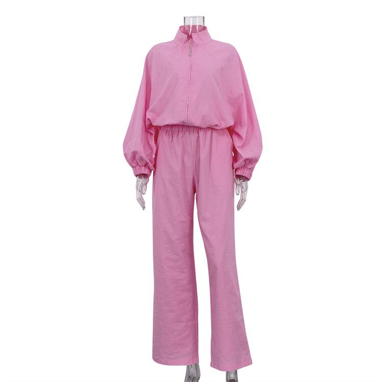 women s Cotton Linen Stand Collar Zip Up Long Sleeve Top Elastic Waist Wide Leg Pants Casual Two Piece Tracksuit Outfit S розовый
women s Cotton Linen Stand Collar Zip Up Long Sleeve Top Elastic Waist Wide Leg Pants Casual Two Piece Tracksuit Outfit S розовый