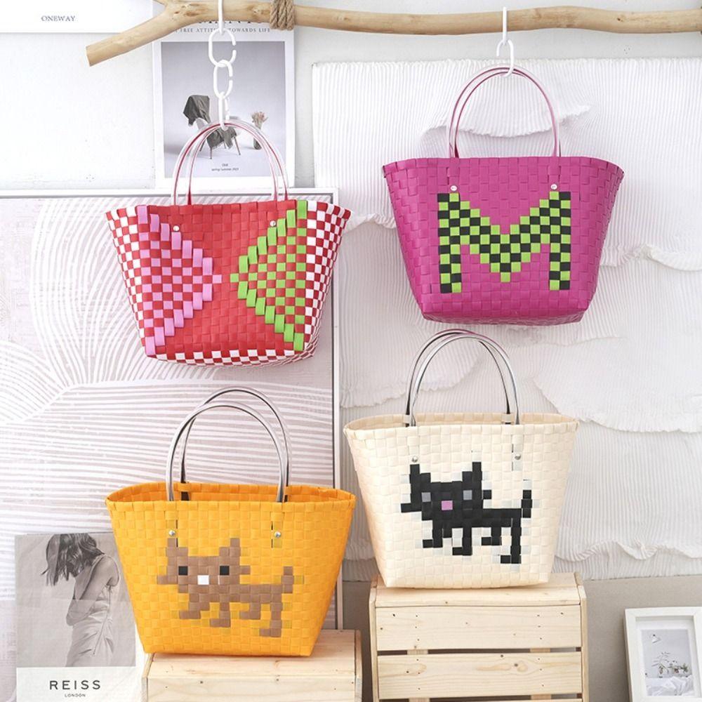 Weaving Animal Baskets Casual Woven Bag Large Capacity Cartoon Handbag Household style 1
Weaving Animal Baskets Casual Woven Bag Large Capacity Cartoon Handbag Household style 1
