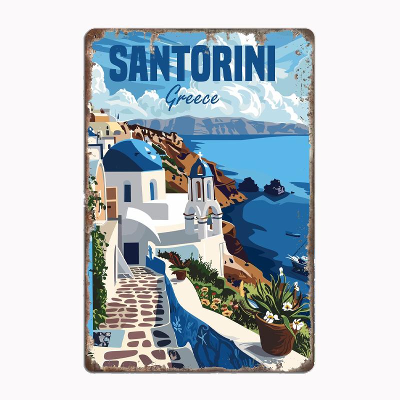 Santorini Greece Island Travel Poster Metal Plaque Poster Club Home Bar Cave Classic Plaques Tin Sign Room Wall Decor 20x30cm(7.8x11.8inch)
Santorini Greece Island Travel Poster Metal Plaque Poster Club Home Bar Cave Classic Plaques Tin Sign Room Wall Decor 20x30cm(7.8x11.8inch)