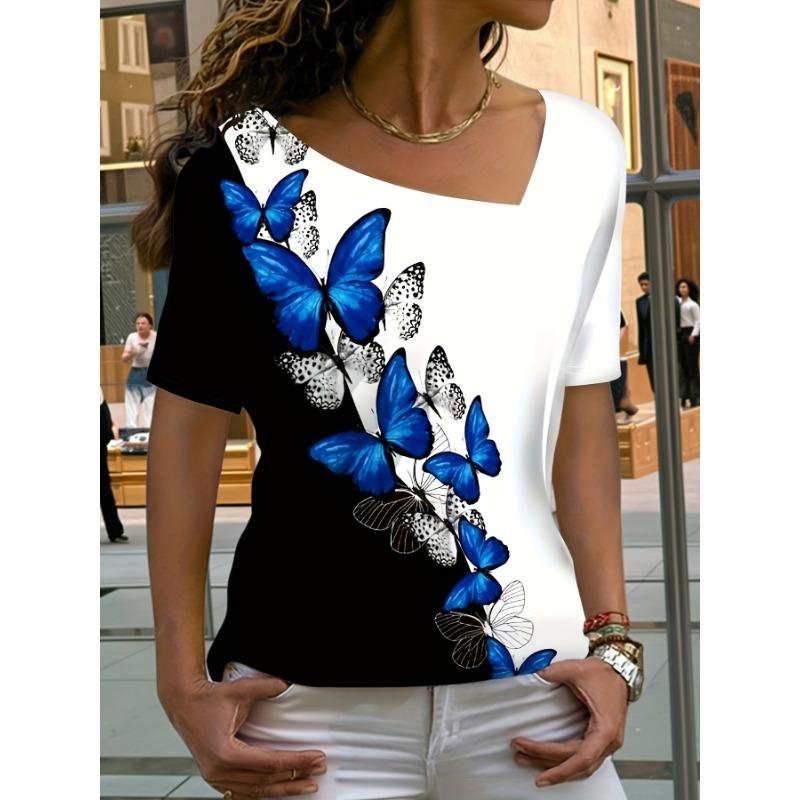 Women s T Contrast Color Butterfly Pattern Print Short Sleeve Top Elegant Weekend V Neck Regular Contrast Color Casual Fashion Women s Clothing XL
Women s T Contrast Color Butterfly Pattern Print Short Sleeve Top Elegant Weekend V Neck Regular Contrast Color Casual Fashion Women s Clothing XL