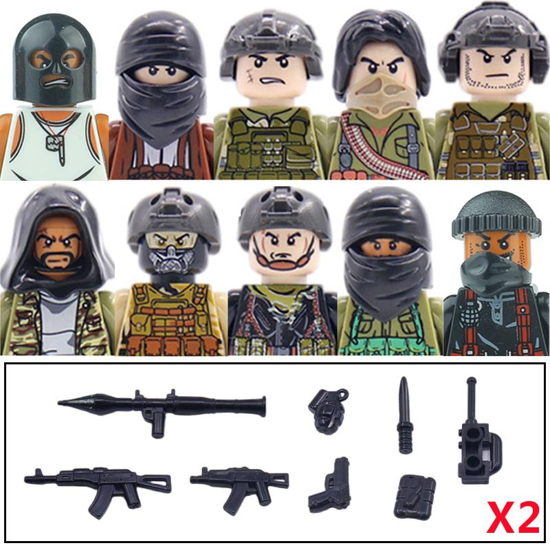 City Accessories MOC Villain Gangster Figures Building Block Modern Soldier Mask Helmet Guns Bazooka Military Weapon Bricks Toys
City Accessories MOC Villain Gangster Figures Building Block Modern Soldier Mask Helmet Guns Bazooka Military Weapon Bricks Toys