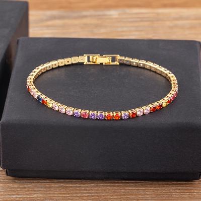 Nidin Tennis Chain Bracelet For Women Luxury Handy 4 Claws Mosaic Cubic Zirconia 6 Rainbow Colors Fashion Party Jewelry Gift
Nidin Tennis Chain Bracelet For Women Luxury Handy 4 Claws Mosaic Cubic Zirconia 6 Rainbow Colors Fashion Party Jewelry Gift