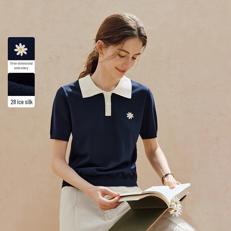 INMAN Women s Cooling Ice Silk Embroidered Knit Polo Top L
INMAN Women s Cooling Ice Silk Embroidered Knit Polo Top L