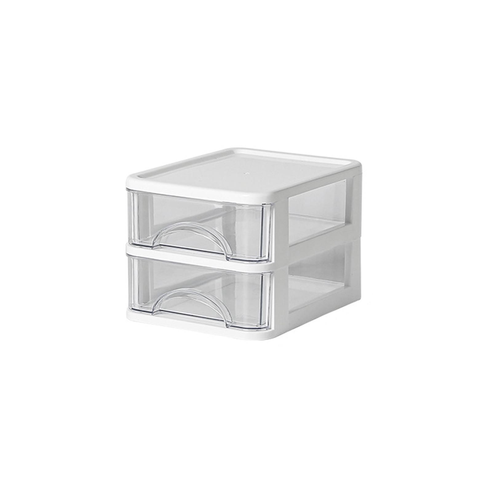 Прозрачный органайзер для хранения, настольный органайзер с ящиками, пластиковый канцелярский органайзер, органайзер для косметики, ящик для хранения в офисе 2 белый