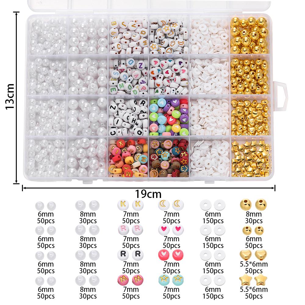 1500pcs/Box White Imitation Pearl Beads Clay Spacer Heart CCB Letter Bead for DIY Bracelet Necklace Jewelry Making Accessories
1500pcs/Box White Imitation Pearl Beads Clay Spacer Heart CCB Letter Bead for DIY Bracelet Necklace Jewelry Making Accessories