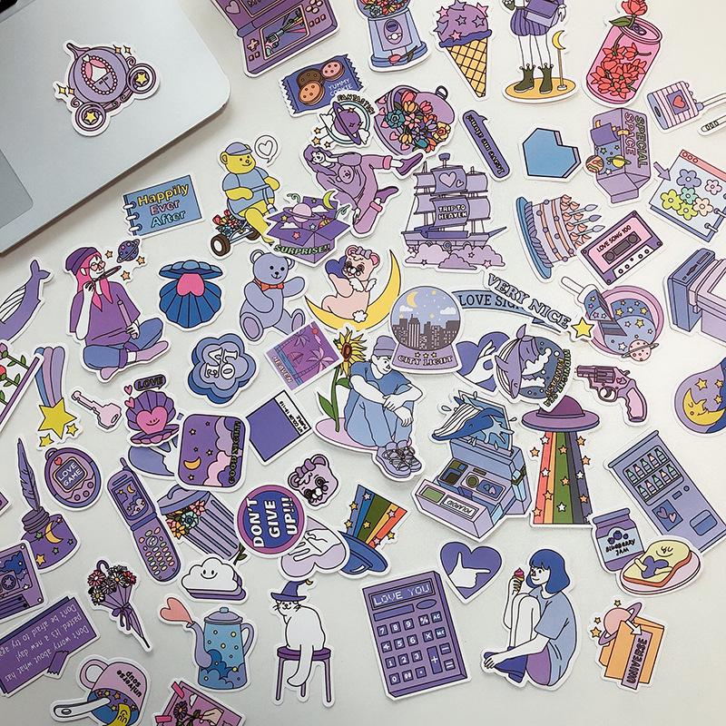 Korean Ardiu 73-Piece Purple Girly Journal Stickers - Cute & Fresh for Decoration
Korean Ardiu 73-Piece Purple Girly Journal Stickers - Cute & Fresh for Decoration
