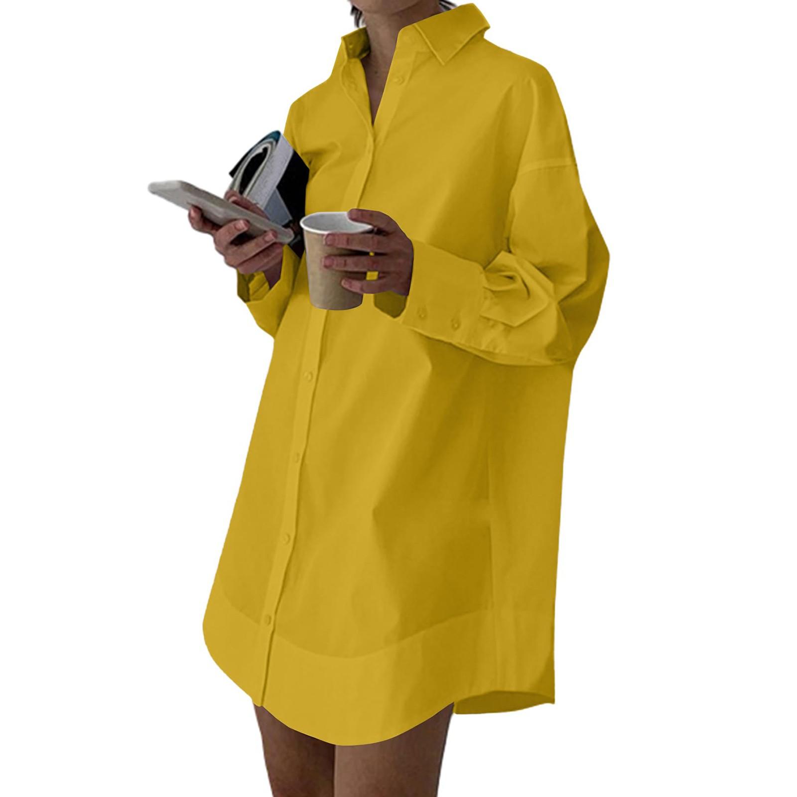Women s Casual Shirt Dress Collar V Neck Button Down Loose Long Sleeve Dresses XL жовтий
Women s Casual Shirt Dress Collar V Neck Button Down Loose Long Sleeve Dresses XL жовтий