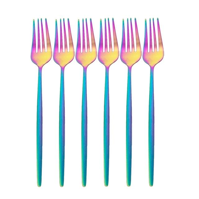 6 шт./компл. золотой набор столовых приборов, набор обеденных вилок из нержавеющей стали, вилка для десерта, торта, вилка для фруктового салата, набор посуды, набор кухонных столовых приборов разноцветный
6 шт./компл. золотой набор столовых приборов, набор обеденных вилок из нержавеющей стали, вилка для десерта, торта, вилка для фруктового салата, набор посуды, набор кухонных столовых приборов разноцветный