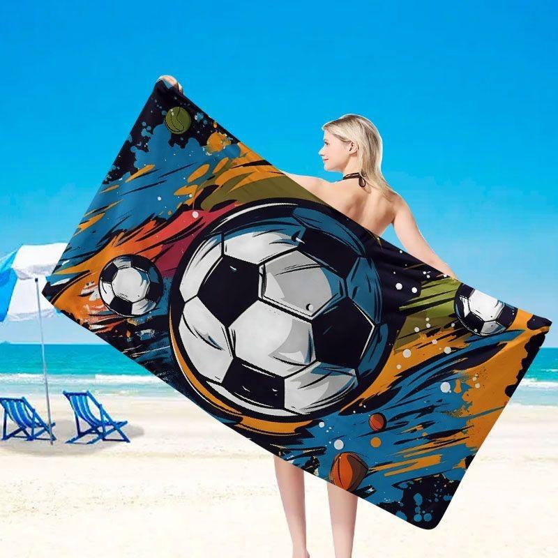 Vibrant Sporty Soccer Beach Towel Patterned Sunscreen And Windproof Suitable For Swimming Pool Camping Travel Blanket W40*H60(CM)
Vibrant Sporty Soccer Beach Towel Patterned Sunscreen And Windproof Suitable For Swimming Pool Camping Travel Blanket W40*H60(CM)