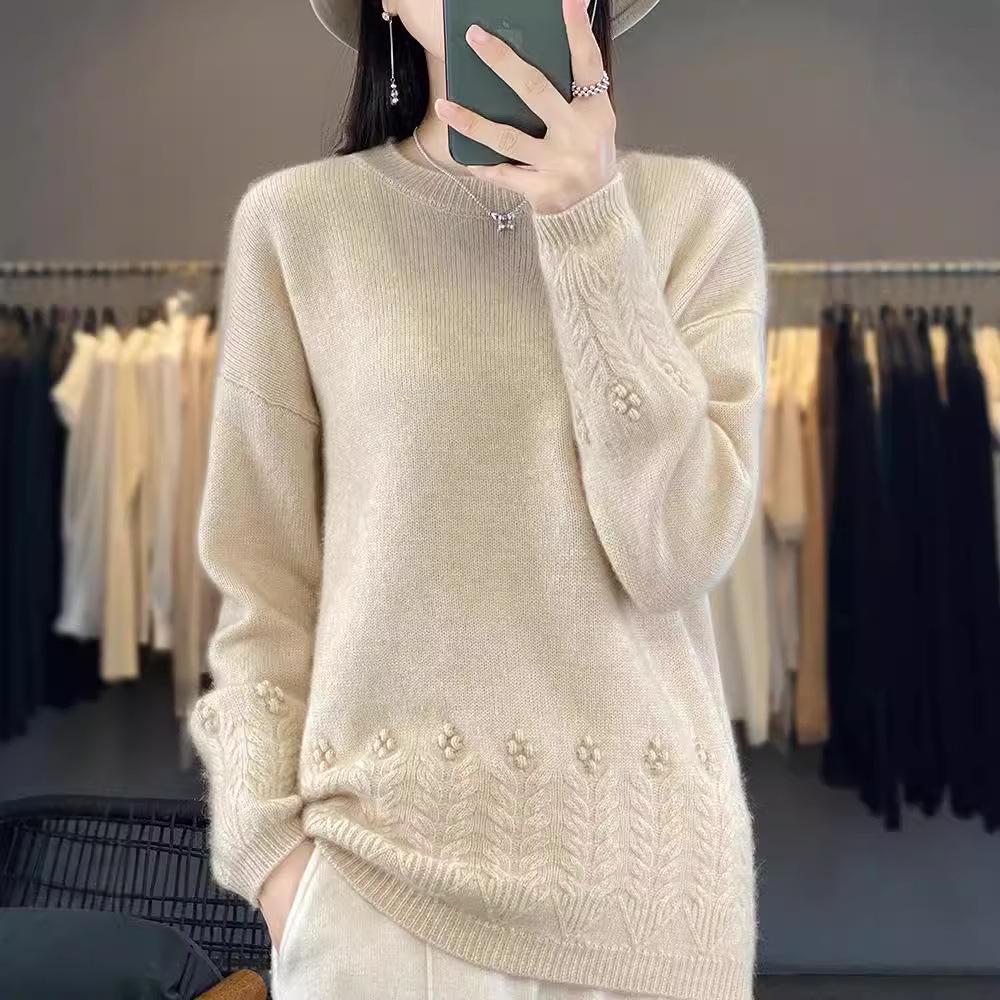 Women s Jacquard Knitted Wool Sweater - Soft, Loose, Half-High Neck, Autumn/Winter Style L fit for 110-125 jin
Women s Jacquard Knitted Wool Sweater - Soft, Loose, Half-High Neck, Autumn/Winter Style L fit for 110-125 jin