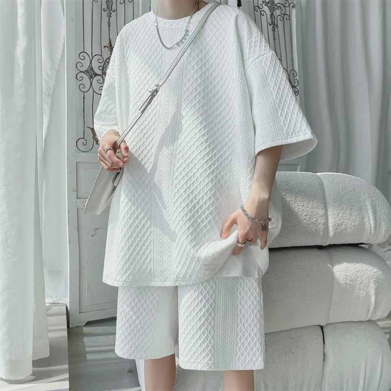 Men s Casual White Round Neck Short-Sleeve T-Shirt and Summer Loose-Fit Two-Piece Set M
Men s Casual White Round Neck Short-Sleeve T-Shirt and Summer Loose-Fit Two-Piece Set M