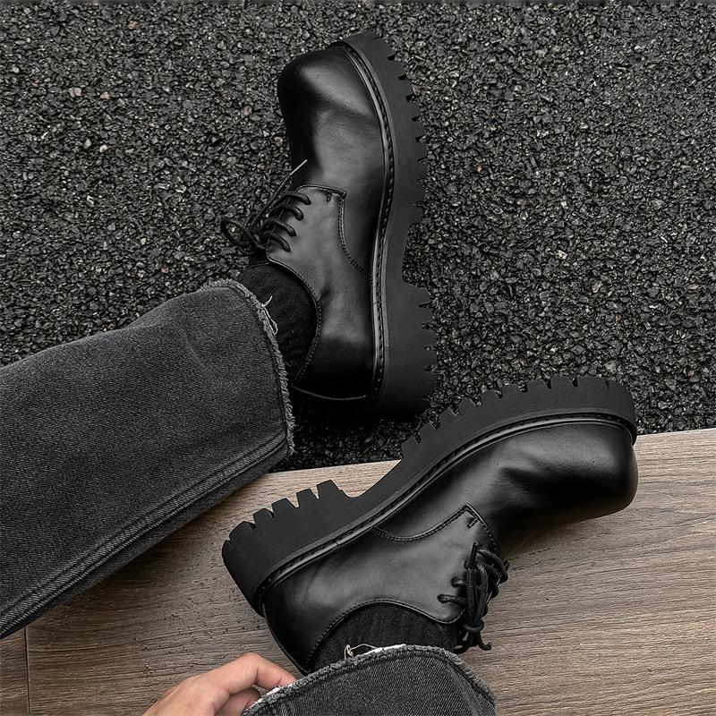 Men s Black Leather Derby Shoes - British Style, Thick Sole, Height Increasing, Retro Casual Workwear. 43
Men s Black Leather Derby Shoes - British Style, Thick Sole, Height Increasing, Retro Casual Workwear. 43