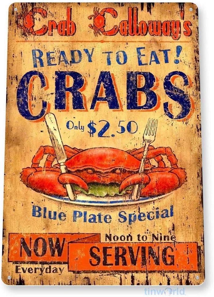 Metal Tin Sign Serving Crab Seafood Tin Metal Sign Kitchen Cottage Farm Decor Funny Metal Tin Signs For Bathroom Garage Cave Bar 20x30cm(7.8x11.8inch)
Metal Tin Sign Serving Crab Seafood Tin Metal Sign Kitchen Cottage Farm Decor Funny Metal Tin Signs For Bathroom Garage Cave Bar 20x30cm(7.8x11.8inch)
