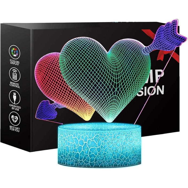 Girl Night Light, Illusion Lamp Laibuy Heart 3D With 3 Patterns Touch Control Dynamic Colors Decor Change Christmas Consumables Christmas For
Girl Night Light, Illusion Lamp Laibuy Heart 3D With 3 Patterns Touch Control Dynamic Colors Decor Change Christmas Consumables Christmas For