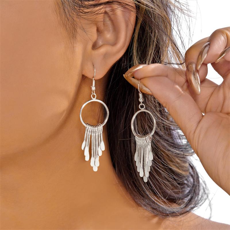 Luxury Gold Color Metal Tassel Dangle Earrings for Women Geometric Round Water Drop Long Fringe Drop Earring Bohemian Zircon
Luxury Gold Color Metal Tassel Dangle Earrings for Women Geometric Round Water Drop Long Fringe Drop Earring Bohemian Zircon