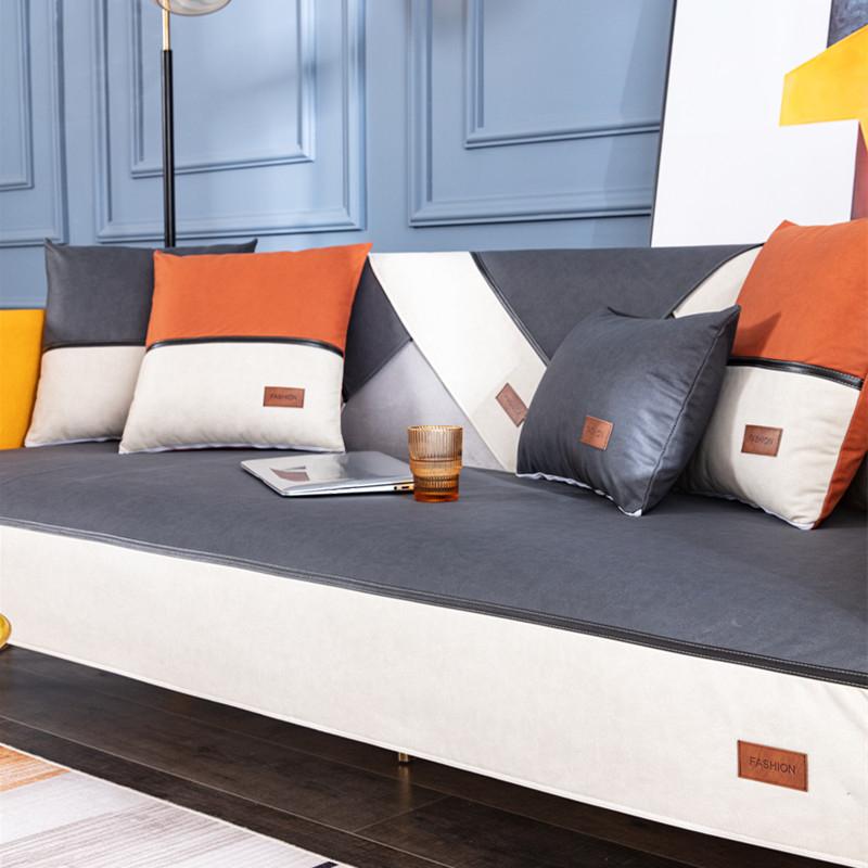 Доступный роскошный стиль, водонепроницаемая анти-кошачья лапа, трехзащитная подушка для дивана из искусственной кожи, четыре сезона, универсальные современные простые однотонные чехлы для диванов 70*70