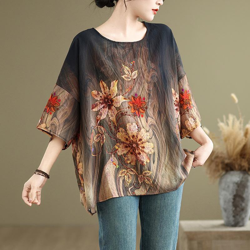 Этнический стиль Летняя блузка Хлопковая рубашка в этническом стиле Рубашка с рукавами «летучая мышь» Винтажная свободная футболка большого размера с круглым вырезом для женщин one size кофейный
Этнический стиль Летняя блузка Хлопковая рубашка в этническом стиле Рубашка с рукавами «летучая мышь» Винтажная свободная футболка большого размера с круглым вырезом для женщин one size кофейный