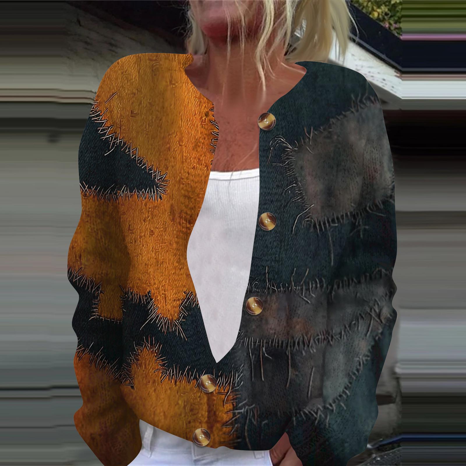 Женская модная принтованная куртка с длинным рукавом и вязанным кардиганом на пуговицах XL шафрановый
Женская модная принтованная куртка с длинным рукавом и вязанным кардиганом на пуговицах XL шафрановый