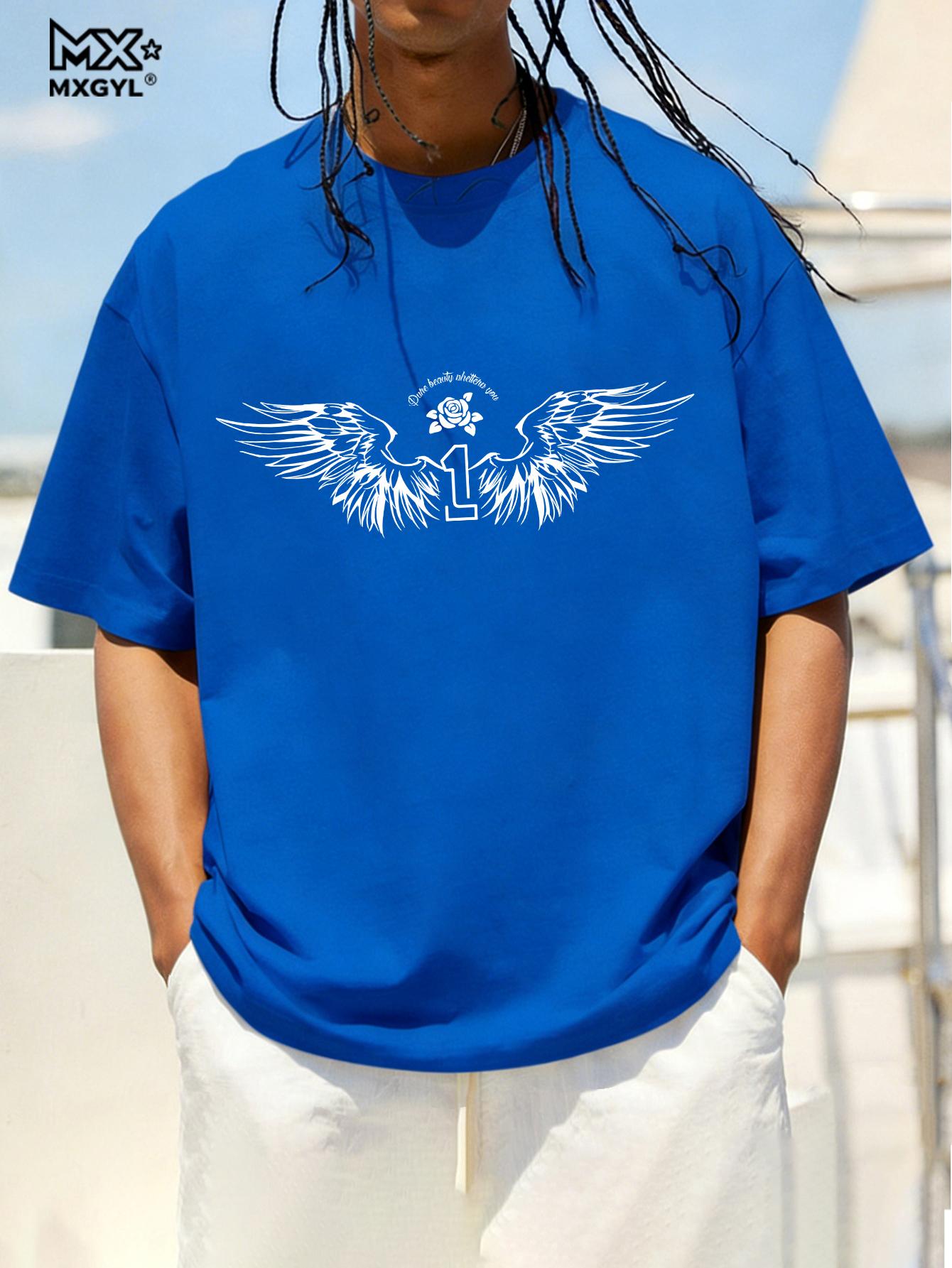 Men s Cotton T-shirt Flying Wings Print Pattern Casual Loose Sports Comfortable Round Neck Short Sleeve T-shirt Top M синий
Men s Cotton T-shirt Flying Wings Print Pattern Casual Loose Sports Comfortable Round Neck Short Sleeve T-shirt Top M синий