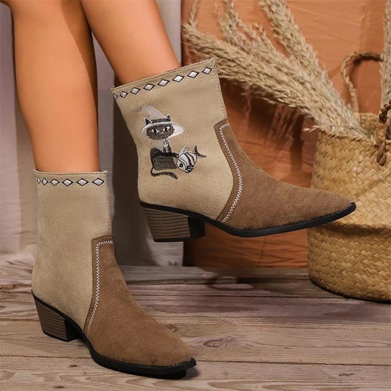 Ботильоны с вышивкой Зимние зимние сапоги Новые замшевые женские туфли Острый носок Толстые каблуки Модные дизайнерские меховые ботинки Mujer 43
Ботильоны с вышивкой Зимние зимние сапоги Новые замшевые женские туфли Острый носок Толстые каблуки Модные дизайнерские меховые ботинки Mujer 43