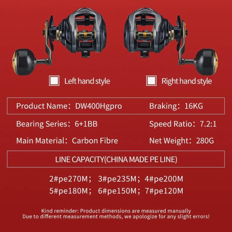 2026 Portable Baitcaster Fishing Reel Extended Handle 7.2:1 Gear Ratio 16KG Max Drag for Bass Freshwater Saltwater Baitcasting Reel 6+1 BB Lure Reel Right Hand
2026 Portable Baitcaster Fishing Reel Extended Handle 7.2:1 Gear Ratio 16KG Max Drag for Bass Freshwater Saltwater Baitcasting Reel 6+1 BB Lure Reel Right Hand
