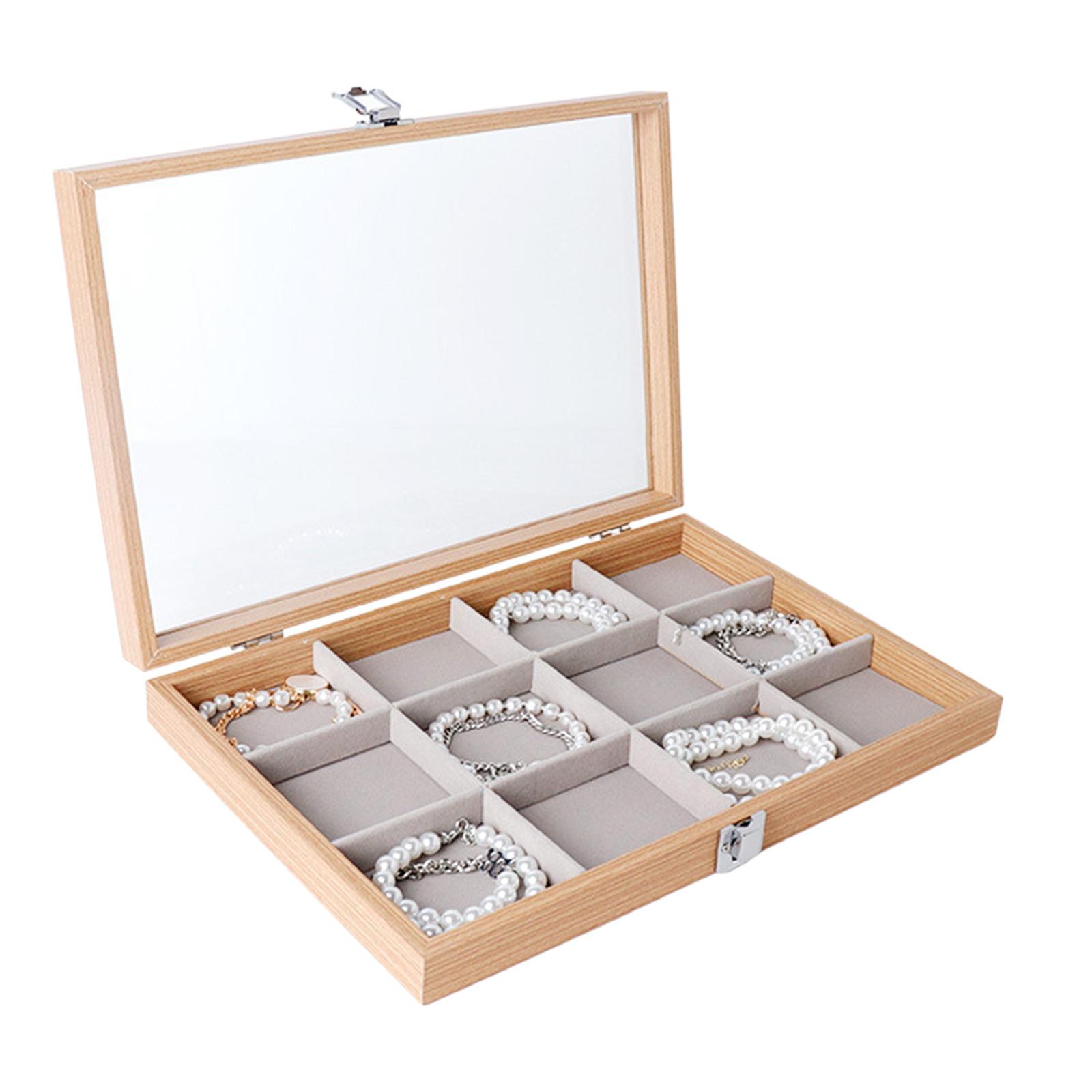 Decorative Jewelry Display Box Practical Wood Jewelry Display Case with Glass Lid for Home Decors and Gift
Decorative Jewelry Display Box Practical Wood Jewelry Display Case with Glass Lid for Home Decors and Gift