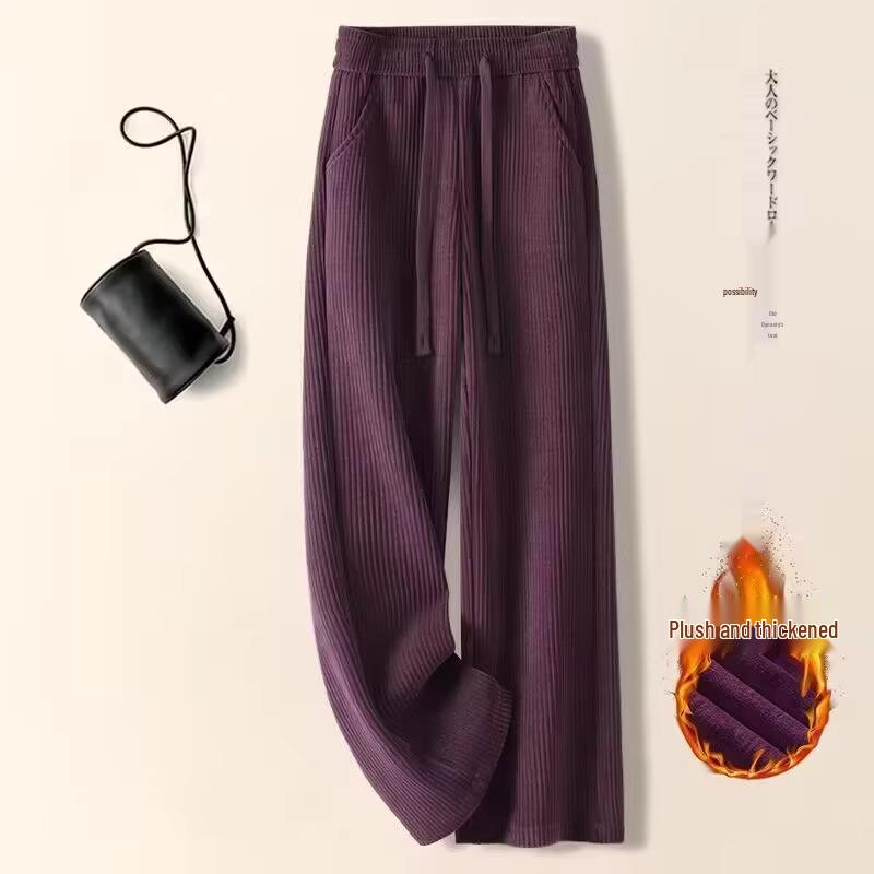 2024 Purple Chenille High Waist Fleece-Lined Corduroy Wide-Leg Pants for Women - Autumn/Winter 29/XL for 115-125 kg
2024 Purple Chenille High Waist Fleece-Lined Corduroy Wide-Leg Pants for Women - Autumn/Winter 29/XL for 115-125 kg