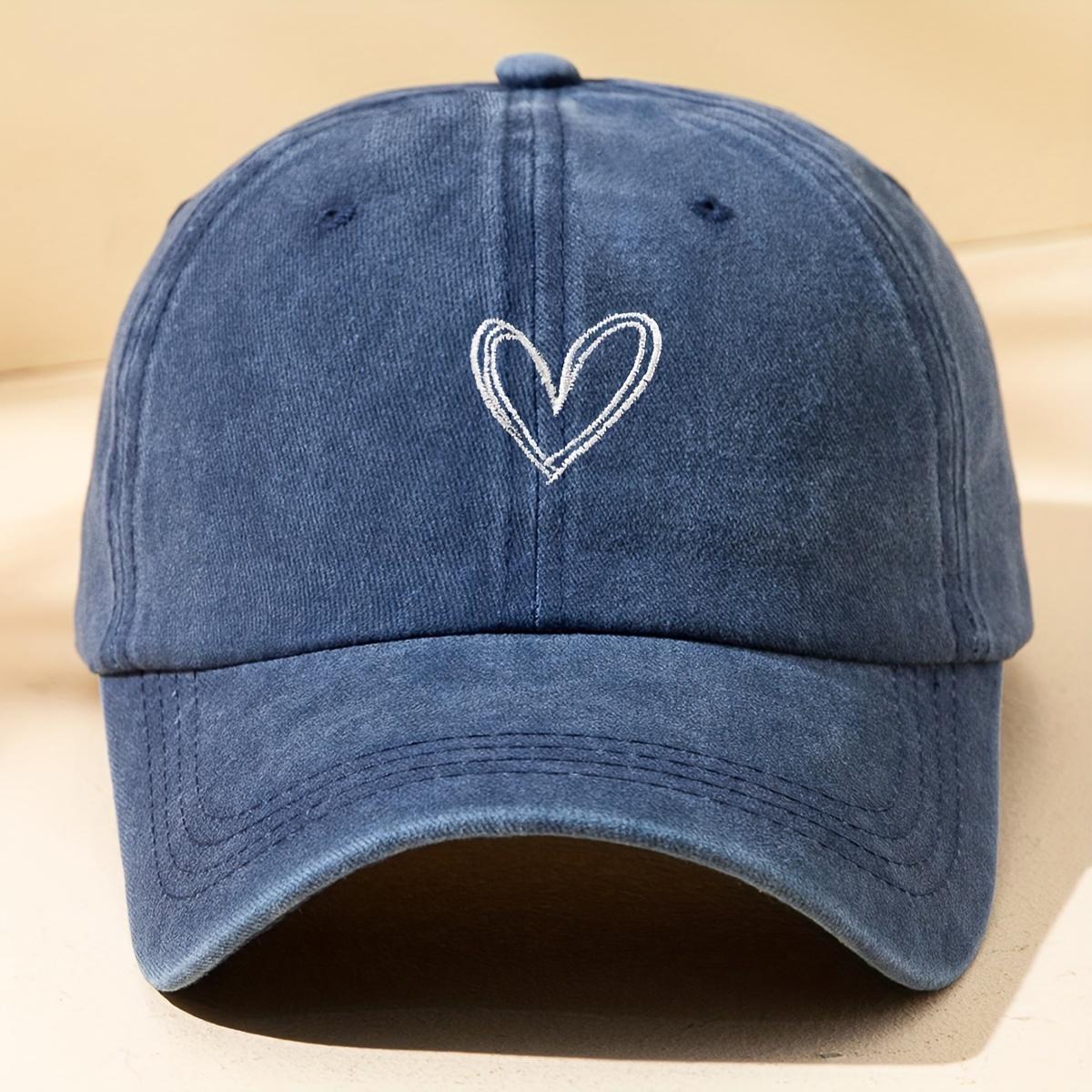 Heart Embroidery Simple Baseball Cap Washed Distressed Solid Color Dad Hats Adjustable Couple Sun Hats For Women Men One Size
Heart Embroidery Simple Baseball Cap Washed Distressed Solid Color Dad Hats Adjustable Couple Sun Hats For Women Men One Size