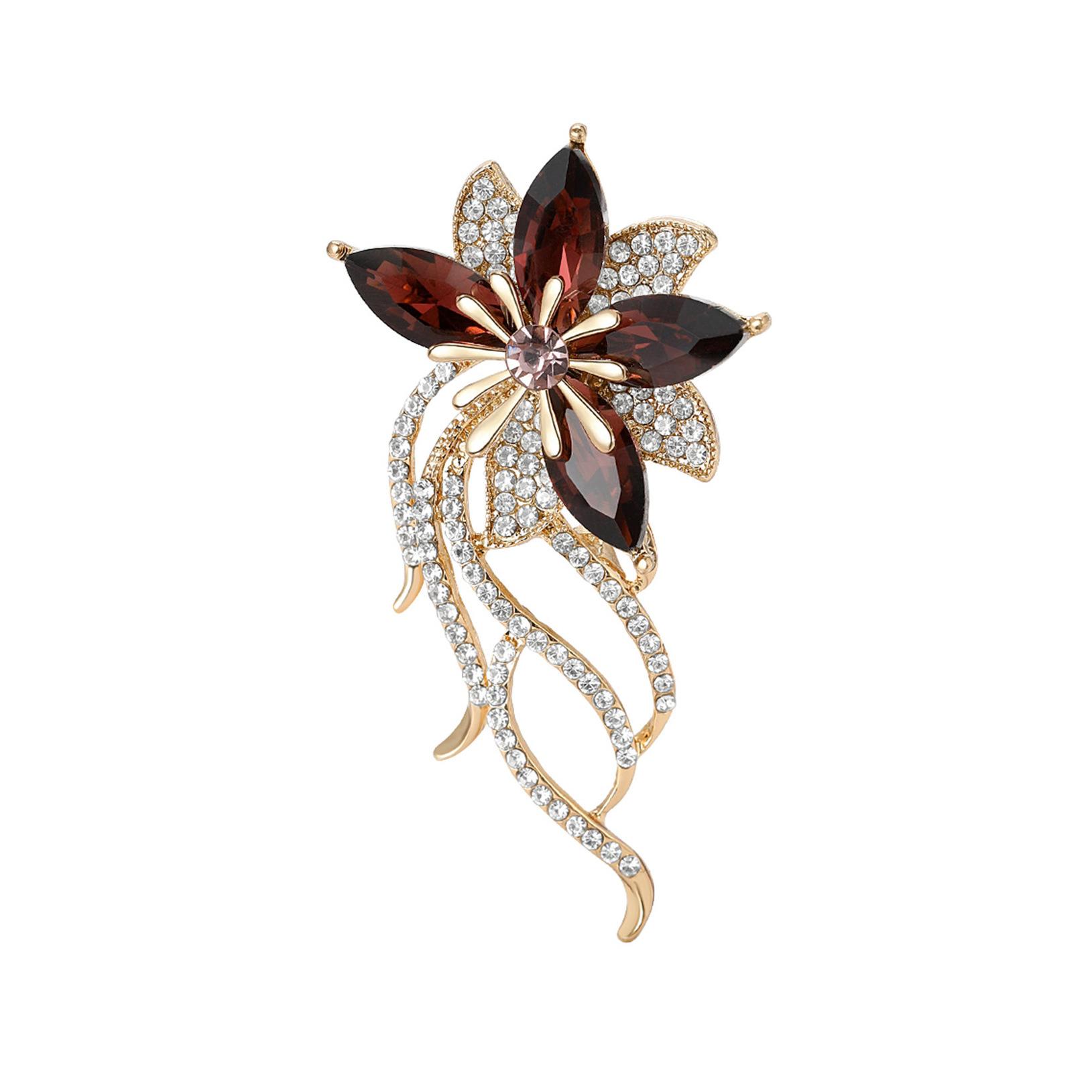 Брошь-цветок с бриллиантами Flash, изысканная женская хрустальная брошь высокого класса, легкая роскошь, брошь Niche Design, аксессуары для костюма