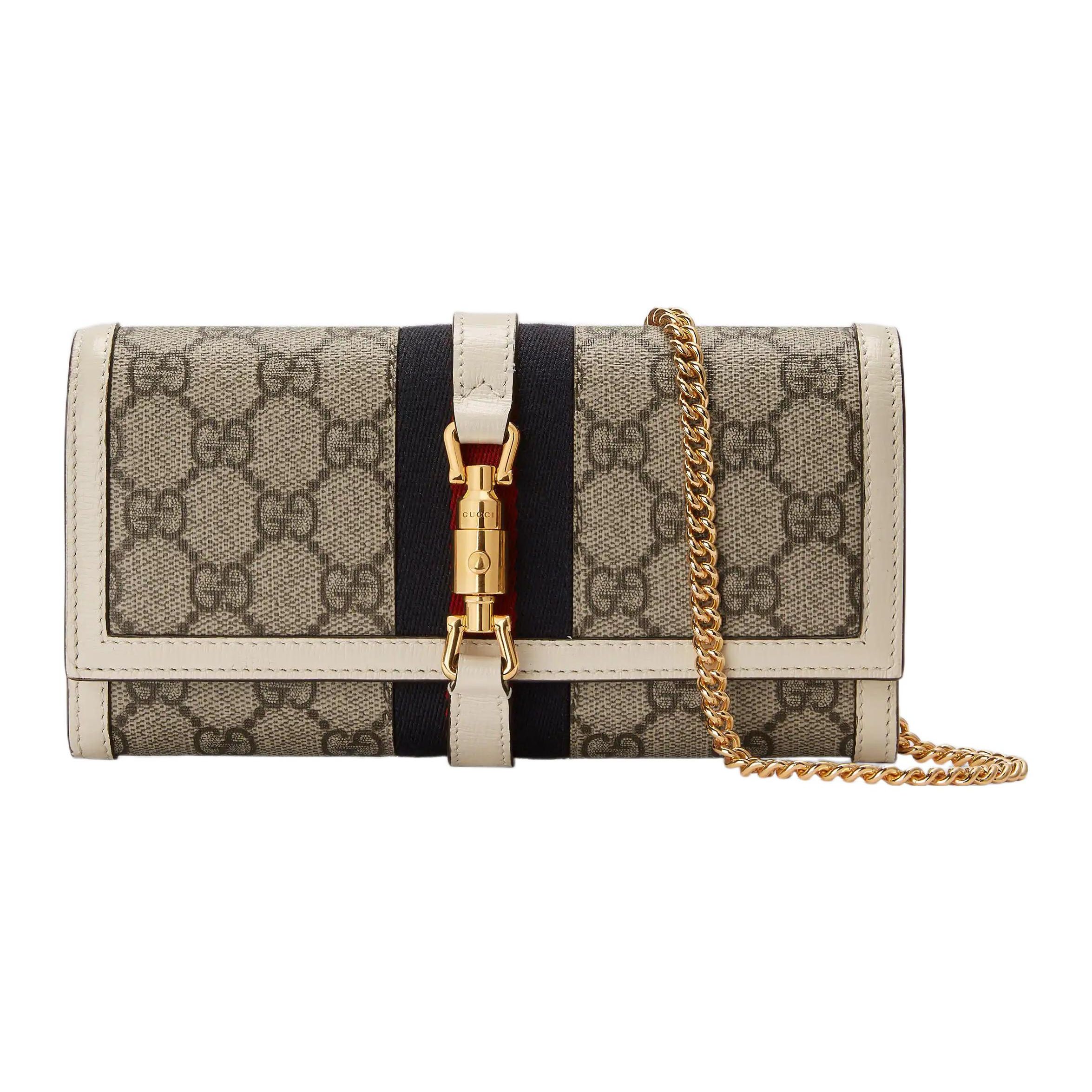 Gucci Jackie GG Supreme Canvas Chain Wallet Beige White Web Stripe Gold Hardware Daily Party 652681-HUHHG-9794 Box(Basic Set+Box)
Gucci Jackie GG Supreme Canvas Chain Wallet Beige White Web Stripe Gold Hardware Daily Party 652681-HUHHG-9794 Box(Basic Set+Box)