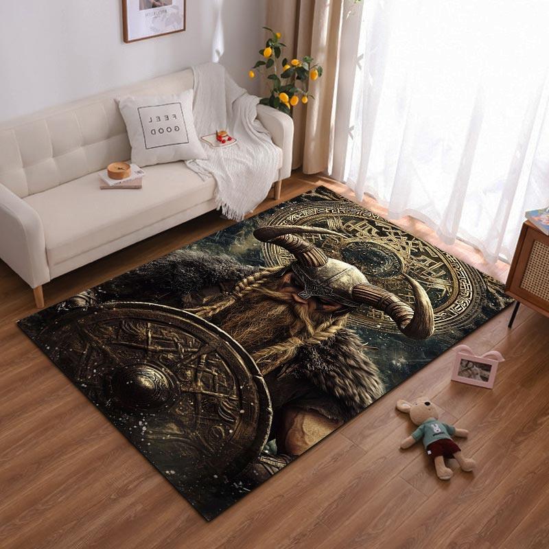 Viking Warrior Design Rug with Horned Helmet and Shield Pattern Suitable for use as an anti-slip for living room bedroom sofas 40x60cm( 15x23in )
Viking Warrior Design Rug with Horned Helmet and Shield Pattern Suitable for use as an anti-slip for living room bedroom sofas 40x60cm( 15x23in )