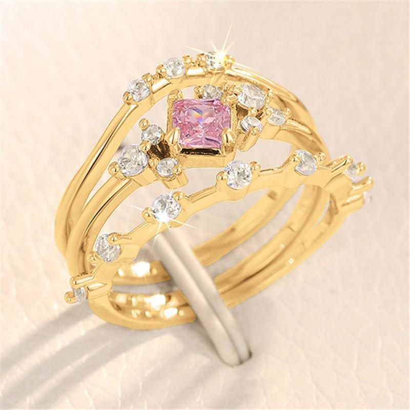 Sterling Rings Set for Women Pink Cubic Zirconia Temperament Sweet Bridal Wedding Rings Jewelry Gift 6
Sterling Rings Set for Women Pink Cubic Zirconia Temperament Sweet Bridal Wedding Rings Jewelry Gift 6