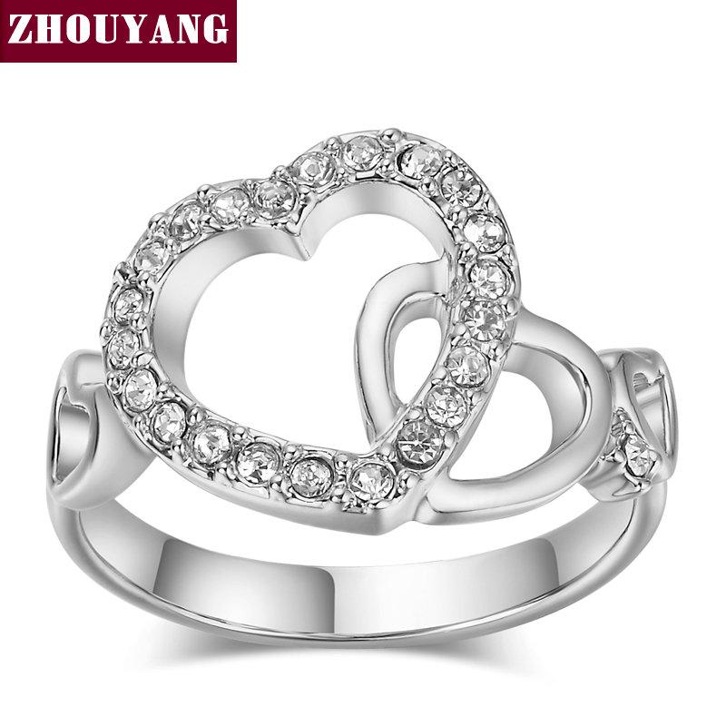 Top Quality Gold Romantic Dual Hearts Crystal Love Ring Rose Gold Color Austrian Crystals Full Sizes ZYR154 ZYR155 5.5
Top Quality Gold Romantic Dual Hearts Crystal Love Ring Rose Gold Color Austrian Crystals Full Sizes ZYR154 ZYR155 5.5