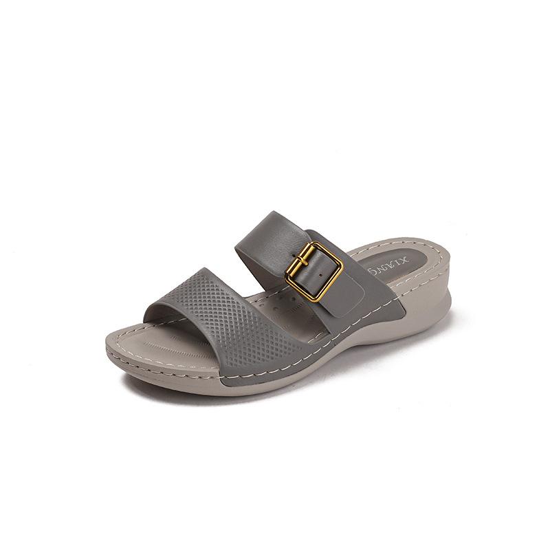 Fashion slope heel cool slippers women s new outer wear belt buckle square head slippers open-toed high-heeled slippers 36
Fashion slope heel cool slippers women s new outer wear belt buckle square head slippers open-toed high-heeled slippers 36