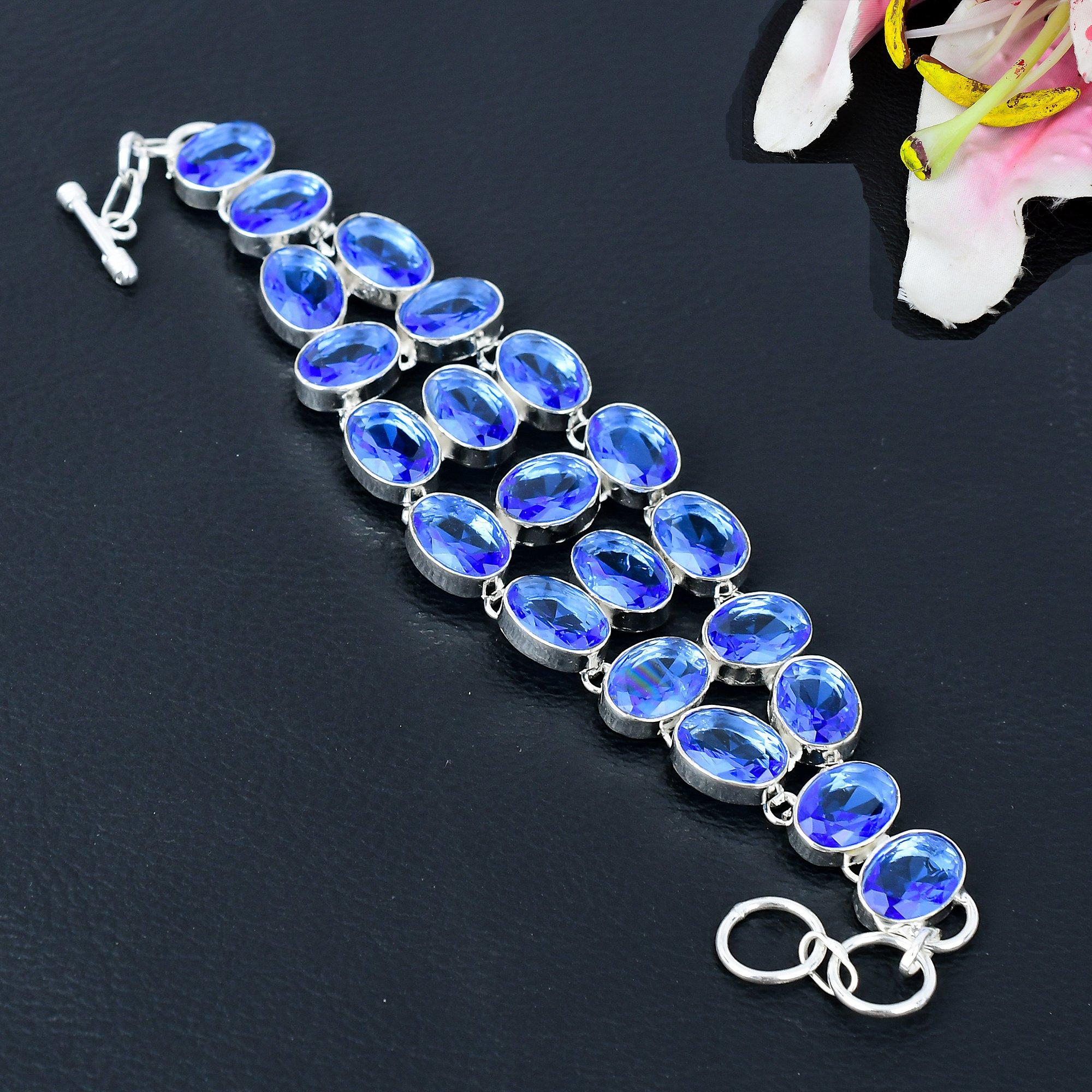 Tanzanite Quartz Gemstone Handmade 925 Sterling Silver Bracelet 7-8 KG-379
Tanzanite Quartz Gemstone Handmade 925 Sterling Silver Bracelet 7-8 KG-379