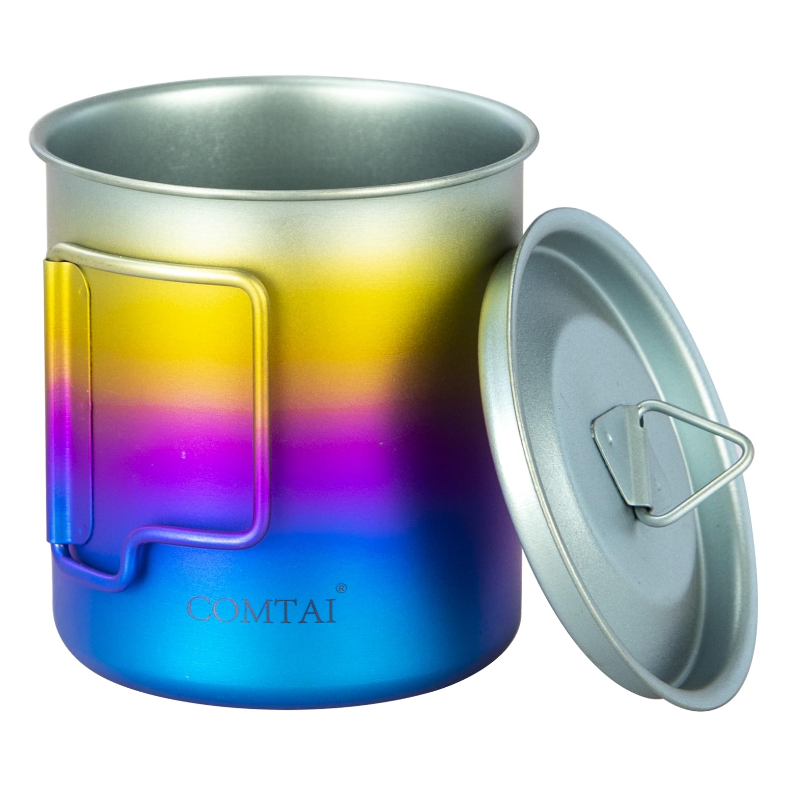 Кружка-горшок COMTAI Titanium с крышкой и складной ручкой, титановая кружка для походов, кемпинга, готовки, радуга, 420 мл/15 унций
Кружка-горшок COMTAI Titanium с крышкой и складной ручкой, титановая кружка для походов, кемпинга, готовки, радуга, 420 мл/15 унций