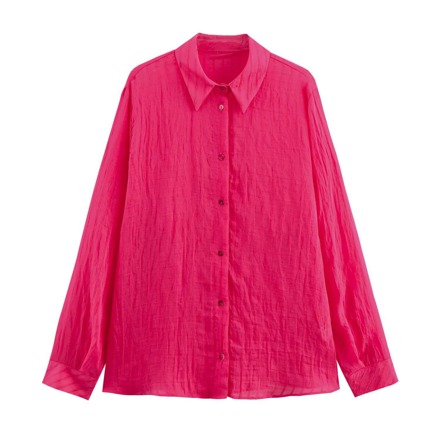 Spring/Summer 2025 Women s Solid Color Crinkle Lapel Long-Sleeve Shirt Small розы красного
Spring/Summer 2025 Women s Solid Color Crinkle Lapel Long-Sleeve Shirt Small розы красного