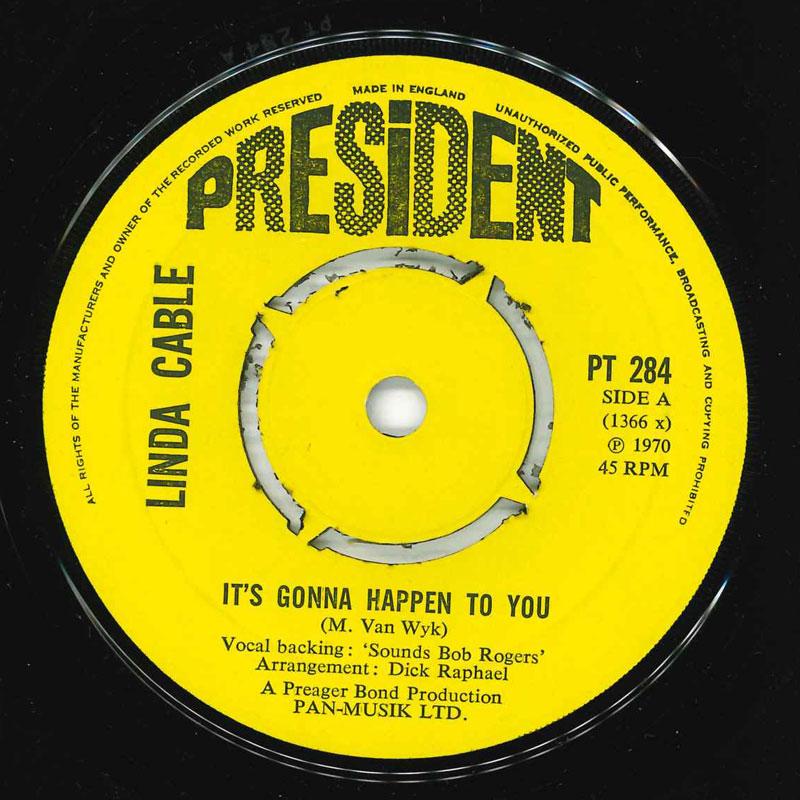 7inch Record LINDA CABLE - It s Gonna Happen To You PT284 President Recor 1970 UK Pop Used
7inch Record LINDA CABLE - It s Gonna Happen To You PT284 President Recor 1970 UK Pop Used