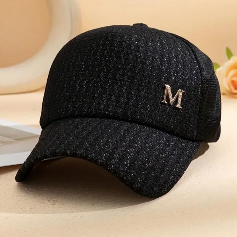 Letter M Decor Baseball Cap Trendy Solid Color Mesh Hats Lightweight Breathable Trucker Hats For Women daily use Spring & Summer Adjustable чорний
Letter M Decor Baseball Cap Trendy Solid Color Mesh Hats Lightweight Breathable Trucker Hats For Women daily use Spring & Summer Adjustable чорний