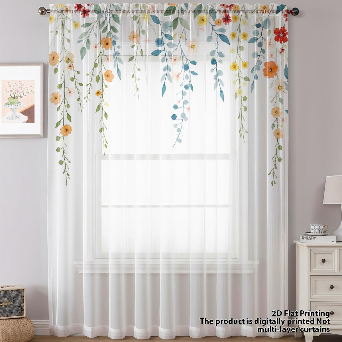 Single Panel Floral Drapery Window Screen Soft Rainbow Forest System Living Room Bedroom Transparent Decorative Curtain Polyester Ideal For Area W100*H70(CM)-Rod Pocket&2PCS
Single Panel Floral Drapery Window Screen Soft Rainbow Forest System Living Room Bedroom Transparent Decorative Curtain Polyester Ideal For Area W100*H70(CM)-Rod Pocket&2PCS